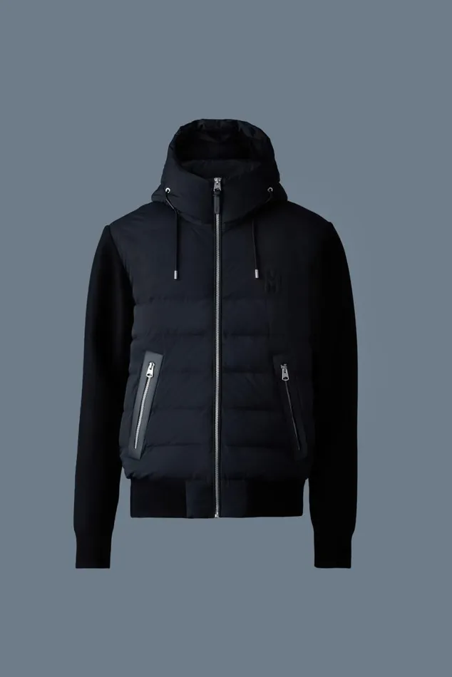 Puffer Men Mackage ANDREW Mixedmedia Light Down Jacket Black Puffer Men Mackage ANDREW Mixedmedia Light Down Jacket Black