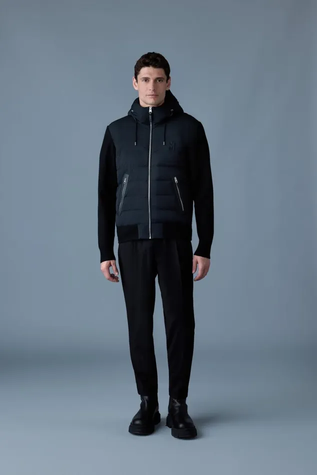 Puffer Men Mackage ANDREW Mixedmedia Light Down Jacket Black Puffer Men Mackage ANDREW Mixedmedia Light Down Jacket Black