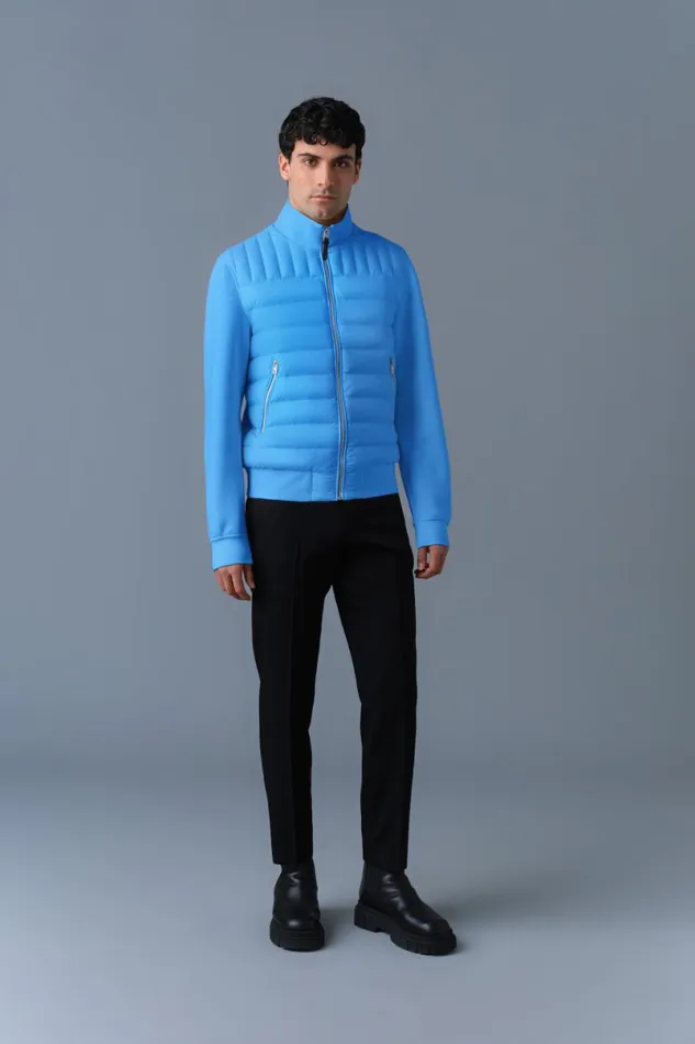 Puffer Men Mackage COLLINR Nano Down Mixed Media Bomber Jacket Black