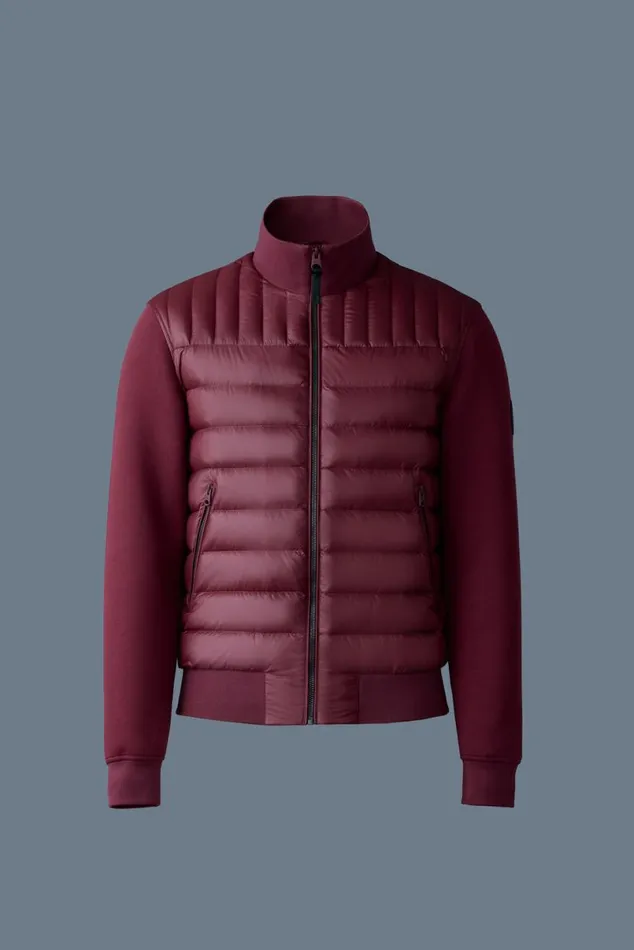 Puffer Men Mackage COLLINR Nano Down Mixed Media Bomber Jacket Black