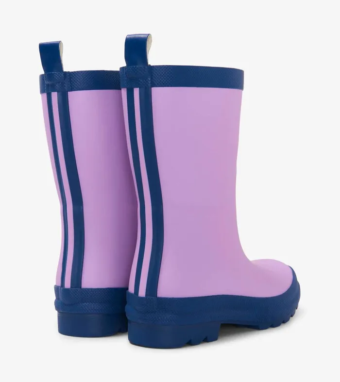 Rainwear GirlsBaby and Toddler Hatley Lilac And Navy Matte Rain Boots