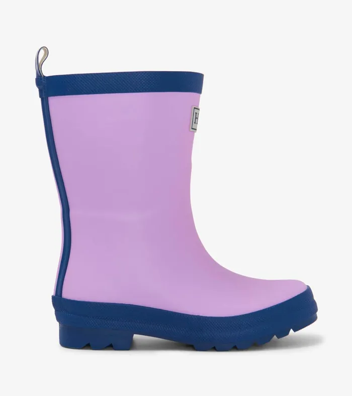 Rainwear GirlsBaby and Toddler Hatley Lilac And Navy Matte Rain Boots