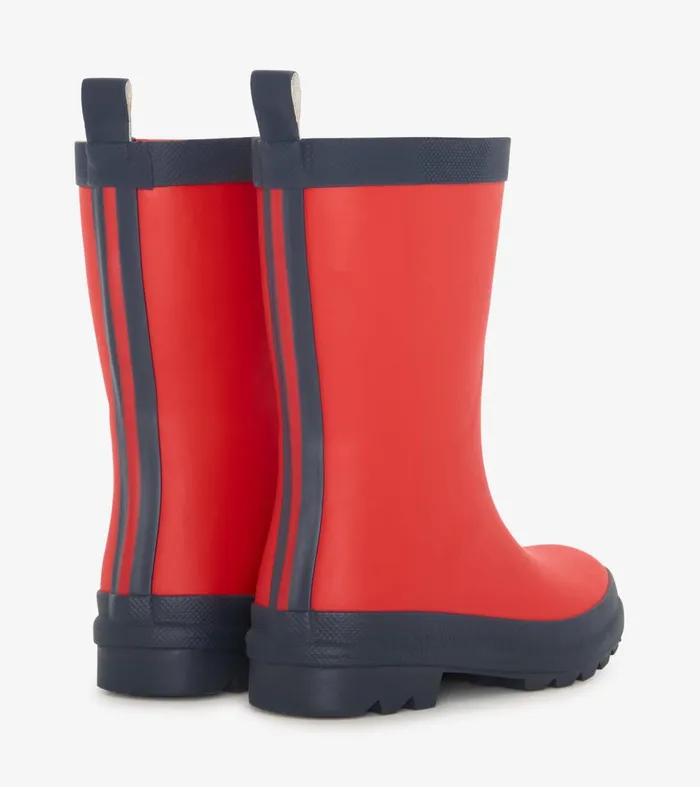 Rainwear GirlsBoysBaby and Toddler Hatley Red and Navy Matte Rain Boots