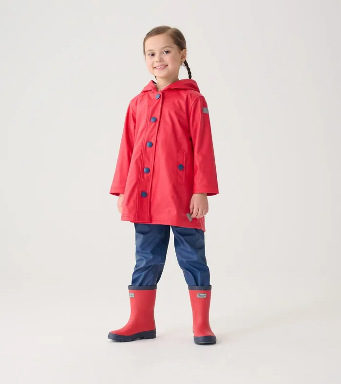 Rainwear GirlsBoysBaby and Toddler Hatley Red and Navy Matte Rain Boots