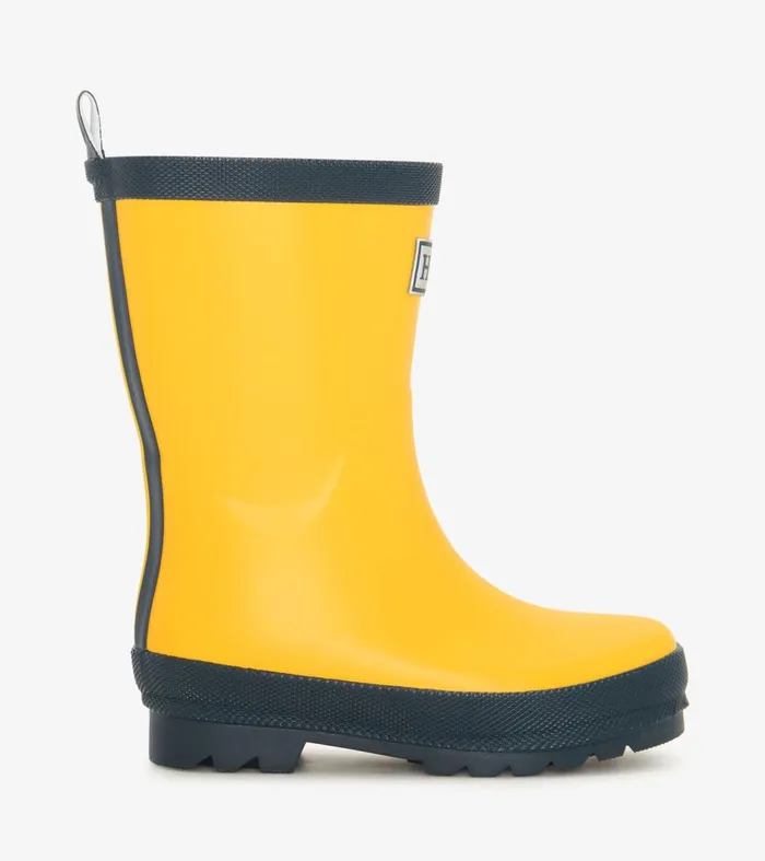 Rainwear GirlsBoysBaby and Toddler Hatley Yellow and Navy Matte Rain Boots