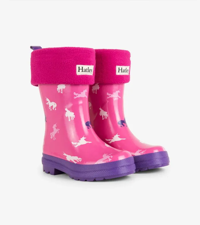 Rainwear Girls Hatley Magenta Boot Liners
