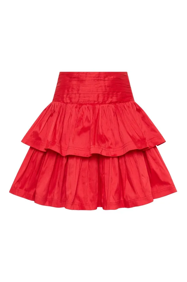 Rhythmic Tiered Frill Skirt Scarlet Red Women Aje Skirts