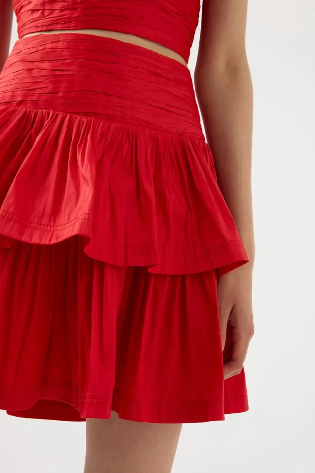 Rhythmic Tiered Frill Skirt Scarlet Red Women Aje Skirts