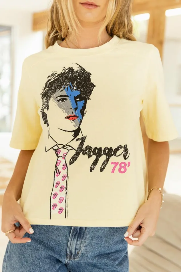 Rolling Stones Jagger Tee 8211 FINAL SALE Yellow Women Bohme Tops