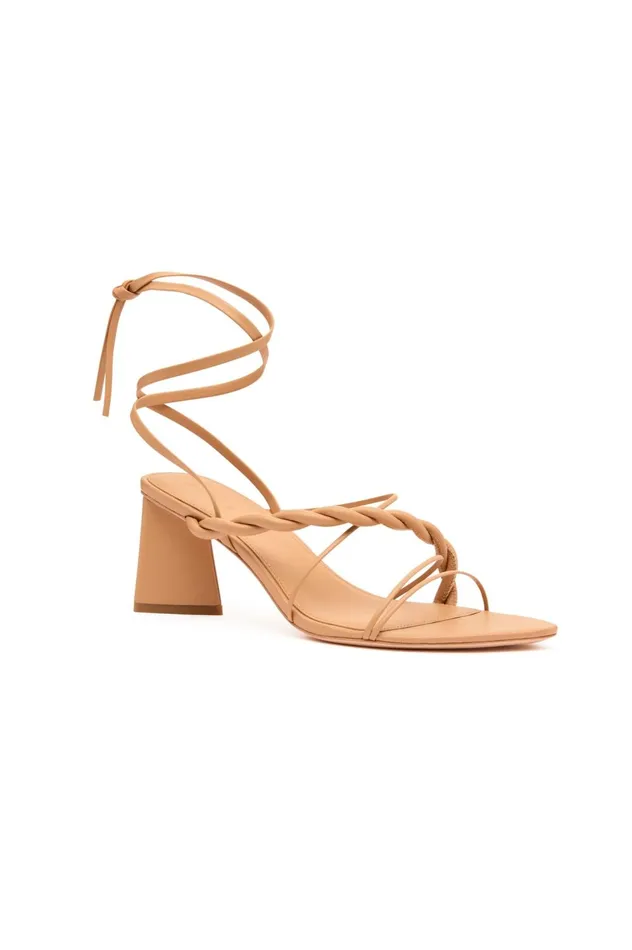Rosamund Strappy Twist Heel Sand Beige Women Aje Shoes