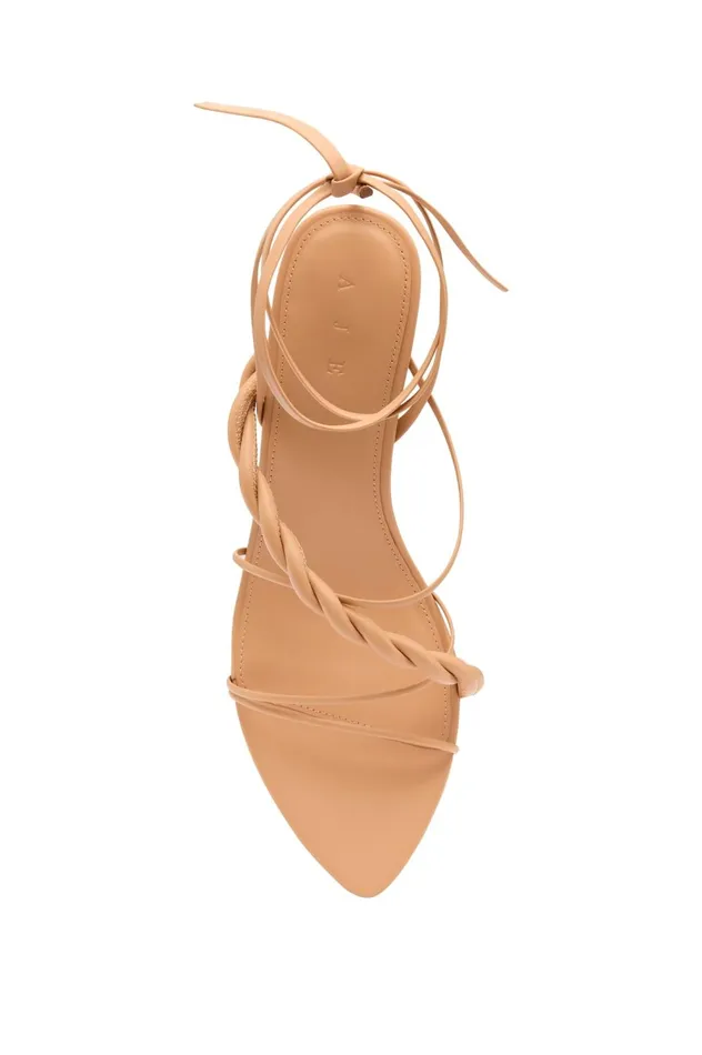 Rosamund Strappy Twist Heel Sand Beige Women Aje Shoes