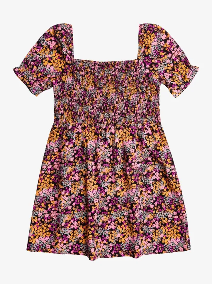 Roxy Dresses Girl039s 416 Free The Animal Short Sleeve Dress Anthracite Floral Daze 8211 Women