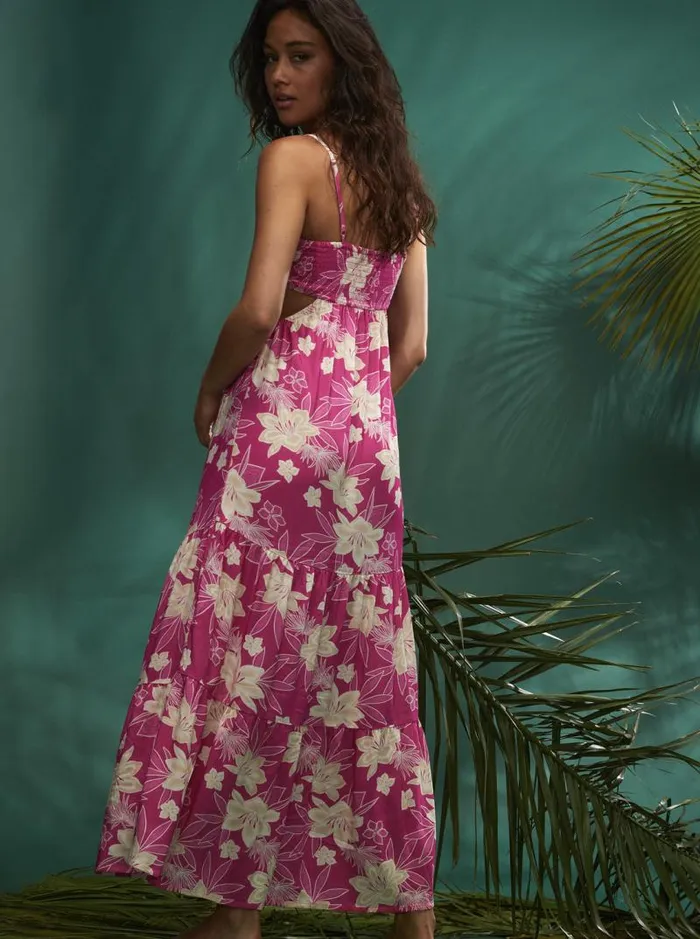 Roxy Dresses Hot Tropics Maxi Dress Shocking Pink Wild Oasis 8211 Women Roxy Dresses Hot Tropics Maxi Dress Shocking Pink Wild Oasis 8211 Women