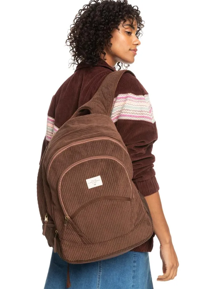 Roxy Handbags Cozy Nature Large Corduroy Backpack Bitter Chocolate 8211 Women