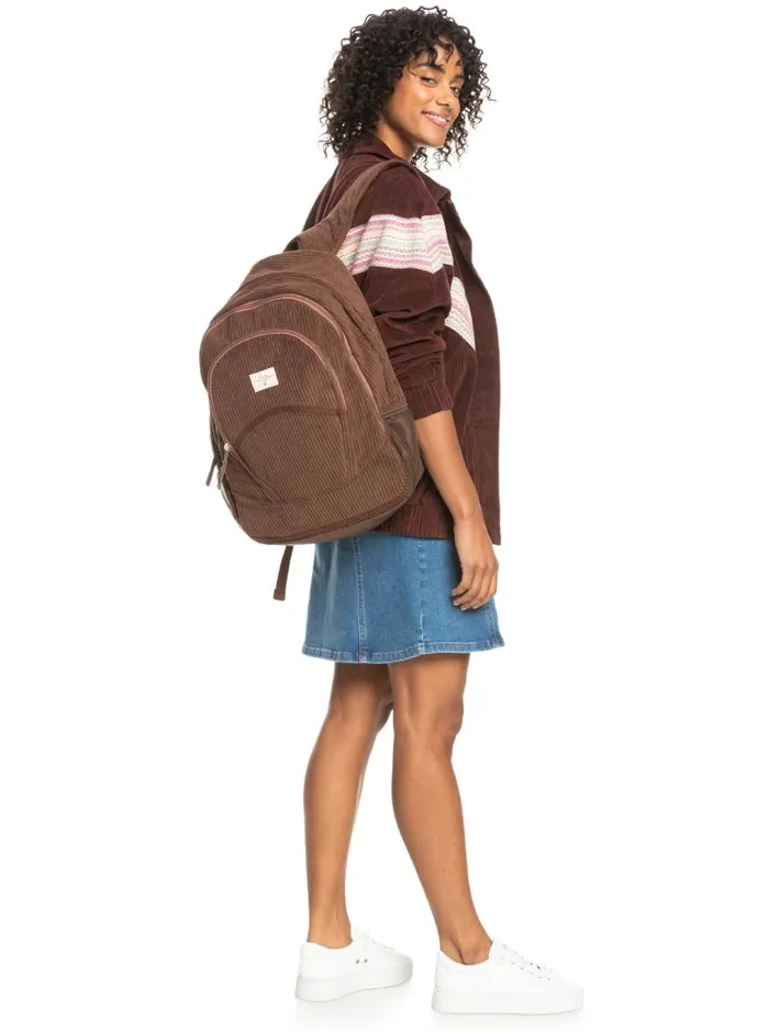 Roxy Handbags Cozy Nature Large Corduroy Backpack Bitter Chocolate 8211 Women