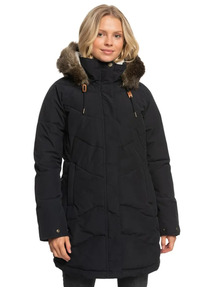 Roxy Jackets Ellie Longline Winter Jacket True Black 8211 Women