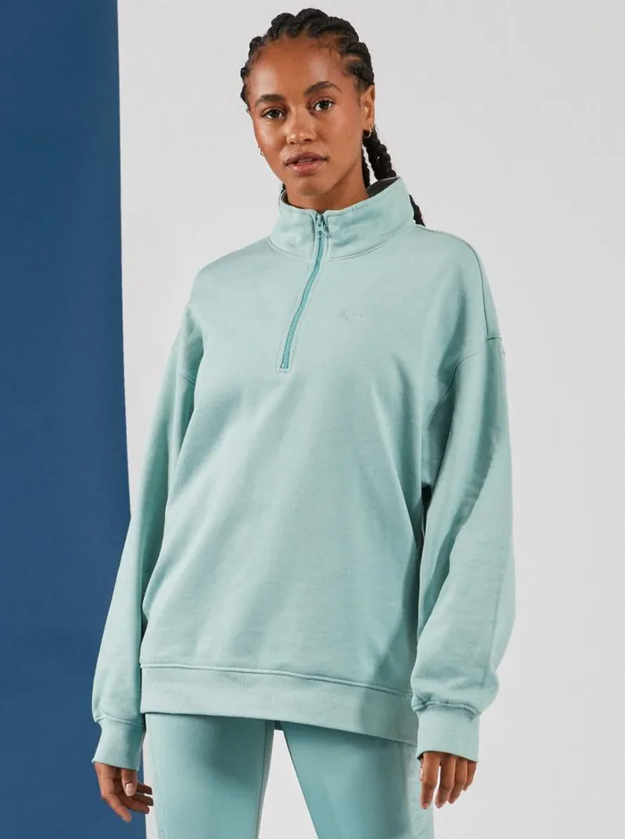 Roxy Jackets Waves Of Warmth HalfZip Fleece Blue Surf Planao 8211 Women