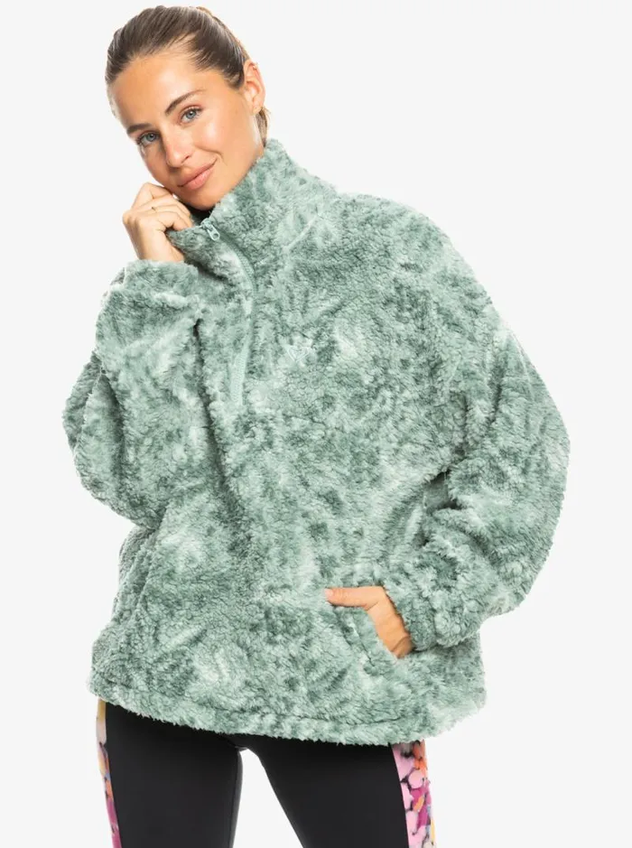 Roxy Jackets Waves Of Warmth HalfZip Fleece Blue Surf Planao 8211 Women Roxy Jackets Waves Of Warmth HalfZip Fleece Blue Surf Planao 8211 Women