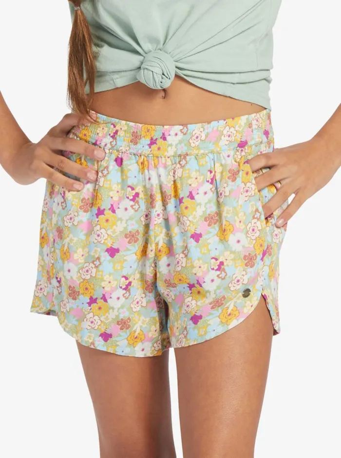 Roxy Jeans and Pants Girls039 416 Canyon Moon Elasticized Shorts Fern Memories 8211 Kids