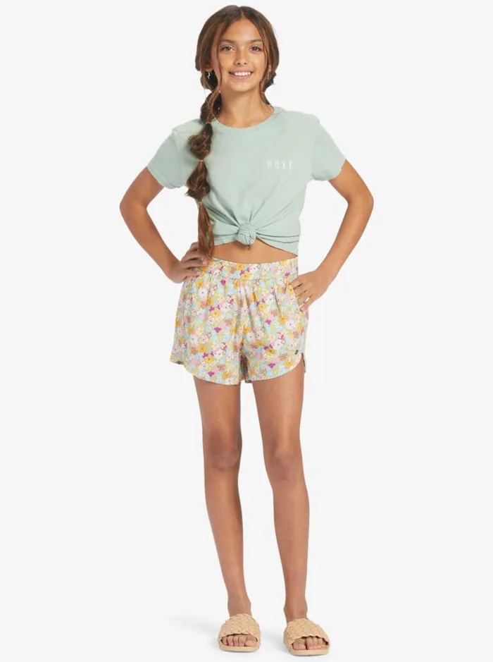 Roxy Jeans and Pants Girls039 416 Canyon Moon Elasticized Shorts Fern Memories 8211 Kids