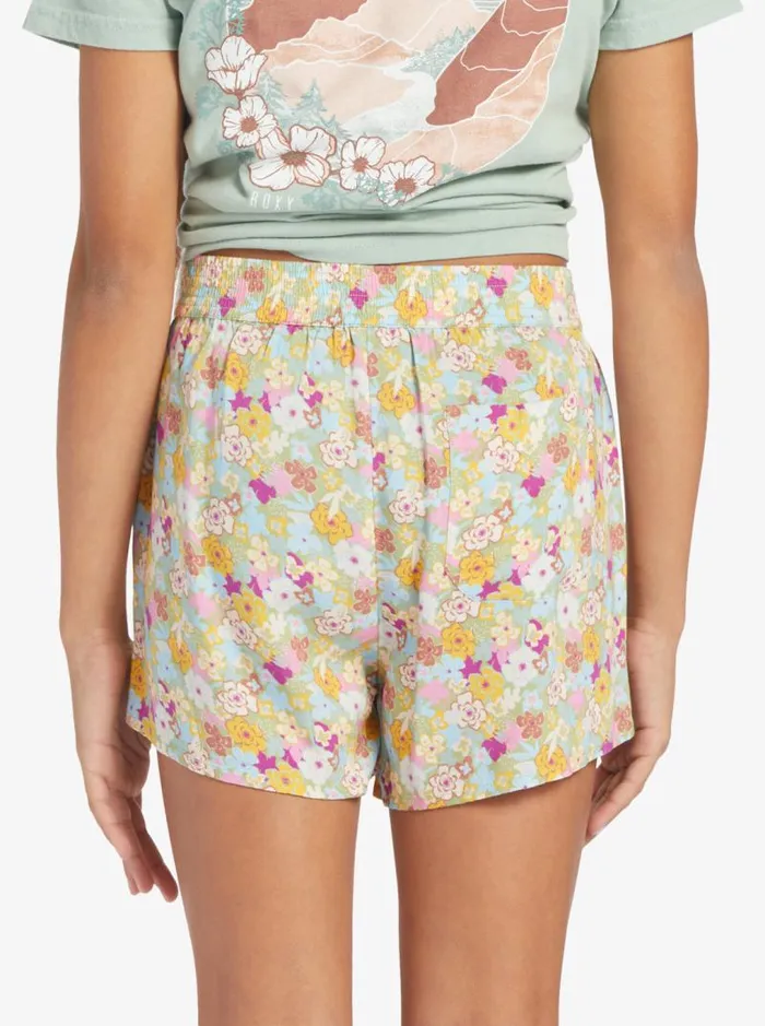 Roxy Jeans and Pants Girls039 416 Canyon Moon Elasticized Shorts Fern Memories 8211 Kids