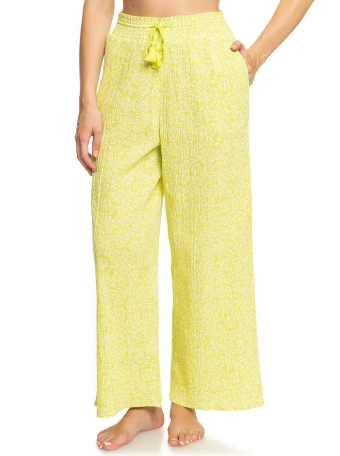 Roxy Pants and Jeans Drift Away Beach Pants Daiquiri Green Sea Spray 8211 Women