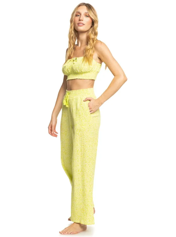 Roxy Pants and Jeans Drift Away Beach Pants Daiquiri Green Sea Spray 8211 Women