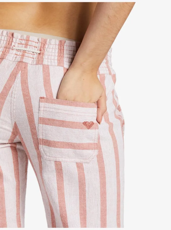 Roxy Pants and Jeans Oceanside Flared Pants Cedar Wood Bonzer Bico Stripe 8211 Women
