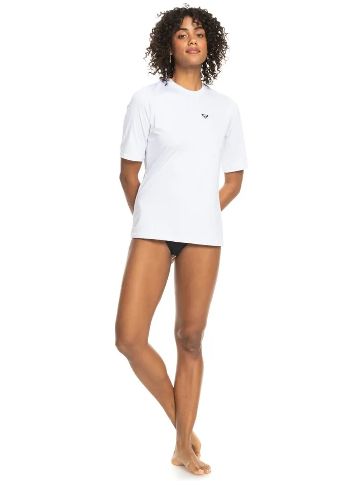 Roxy Rashguards New Enjoy Waves Short Sleeve UPF 50 Surf TShirt Bright White 8211 Women