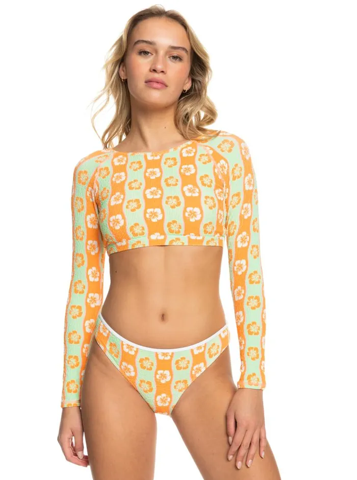Roxy Rashguards Wavy Babe Cropped Long Sleeve Rashguard Ambroisia Wave Babe Small 8211 Women Roxy Rashguards Wavy Babe Cropped Long Sleeve Rashguard Ambroisia Wave Babe Small 8211 Women