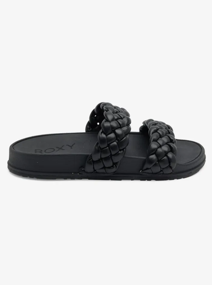 Roxy Sandals Slippy Braided WaterFriendly Sandals Black 8211 Women Roxy Sandals Slippy Braided WaterFriendly Sandals Black 8211 Women