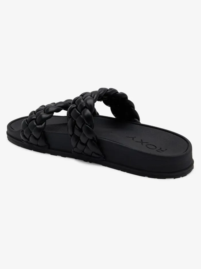 Roxy Sandals Slippy Braided WaterFriendly Sandals Black 8211 Women Roxy Sandals Slippy Braided WaterFriendly Sandals Black 8211 Women