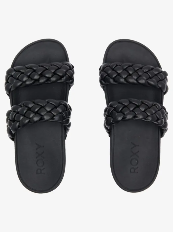 Roxy Sandals Slippy Braided WaterFriendly Sandals Black 8211 Women Roxy Sandals Slippy Braided WaterFriendly Sandals Black 8211 Women