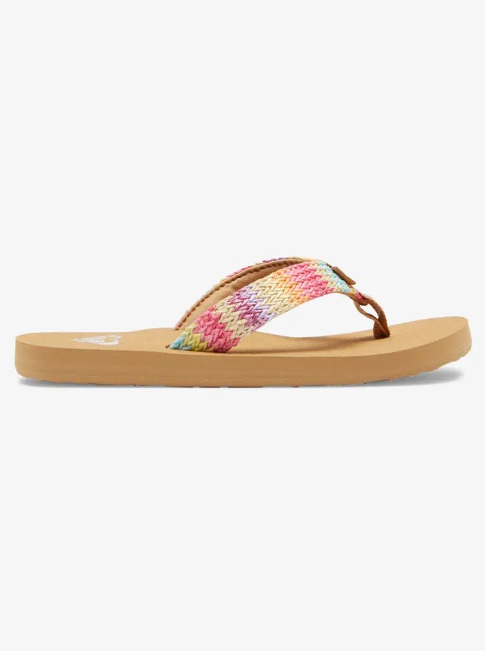 Roxy Shoes and Sandals Girl039s 416 Porto Raffia FlipFlops Pinkraspberry 8211 Kids