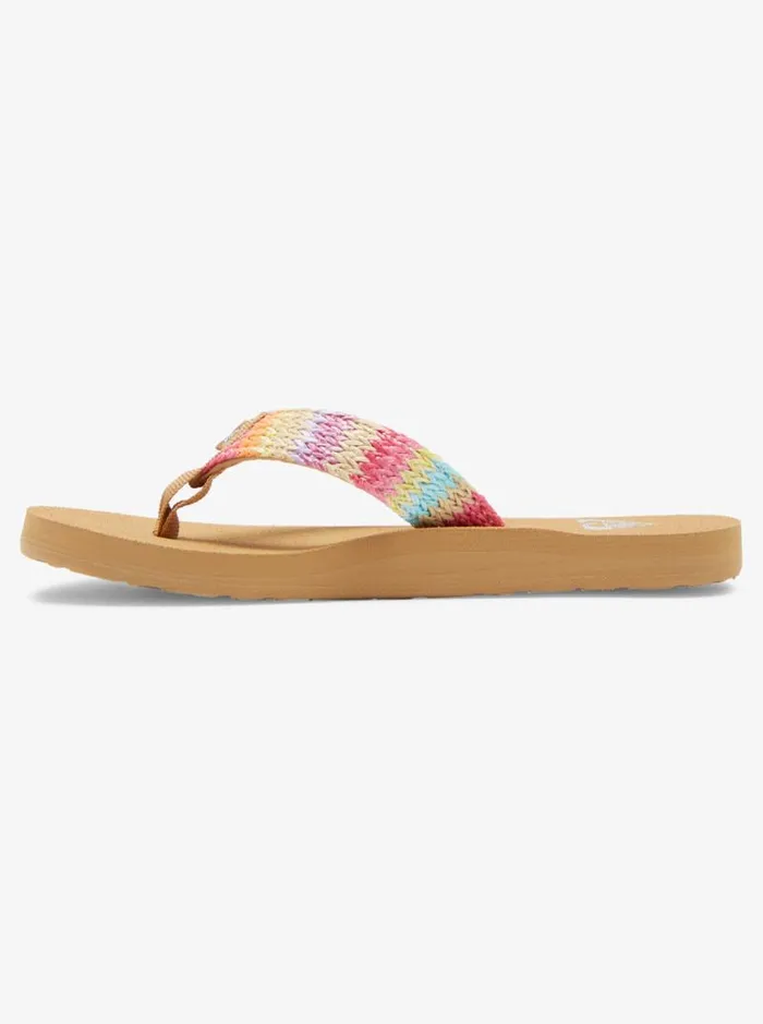Roxy Shoes and Sandals Girl039s 416 Porto Raffia FlipFlops Pinkraspberry 8211 Kids