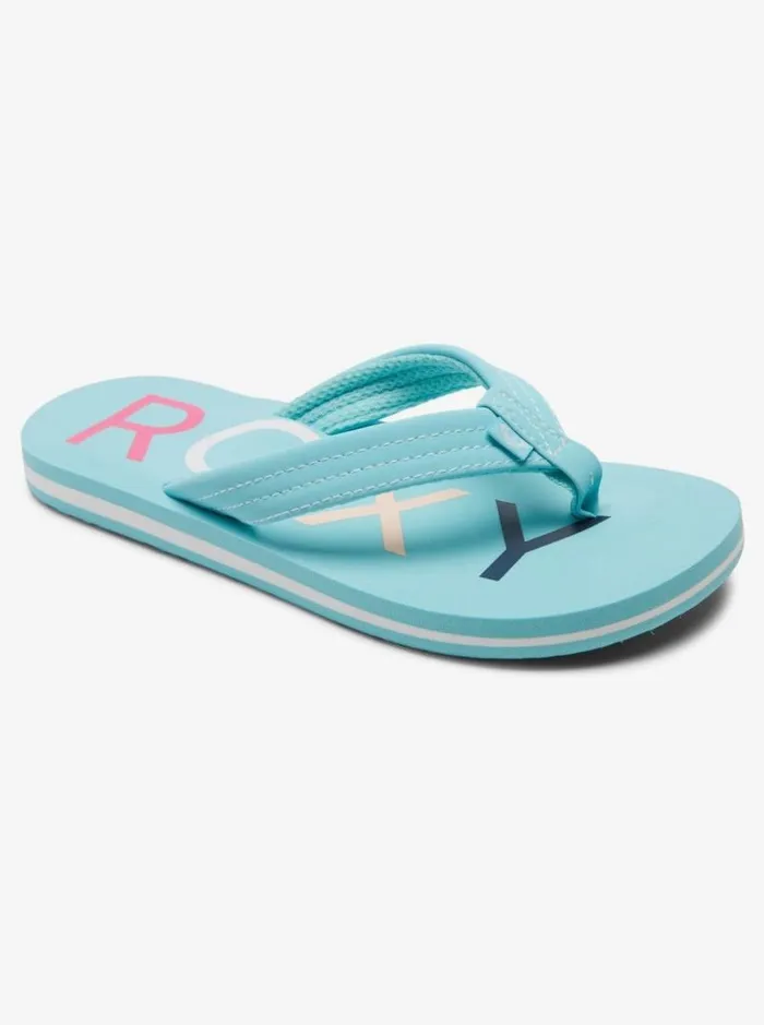 Roxy Shoes and Sandals Girl039s 416 Vista FlipFlops Light Blue 8211 Kids
