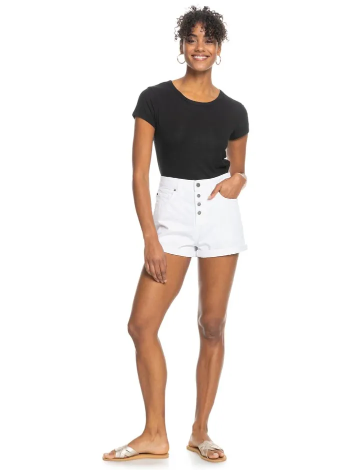 Roxy Shorts Authentic Summer White High Denim Shorts Off White 8211 Women