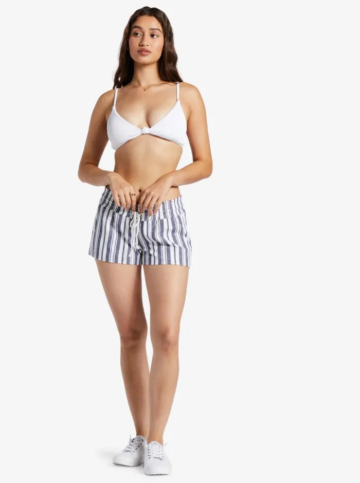 Roxy Shorts Oceanside Elasticized Shorts Mood Indigo Paradise Stripe 8211 Women