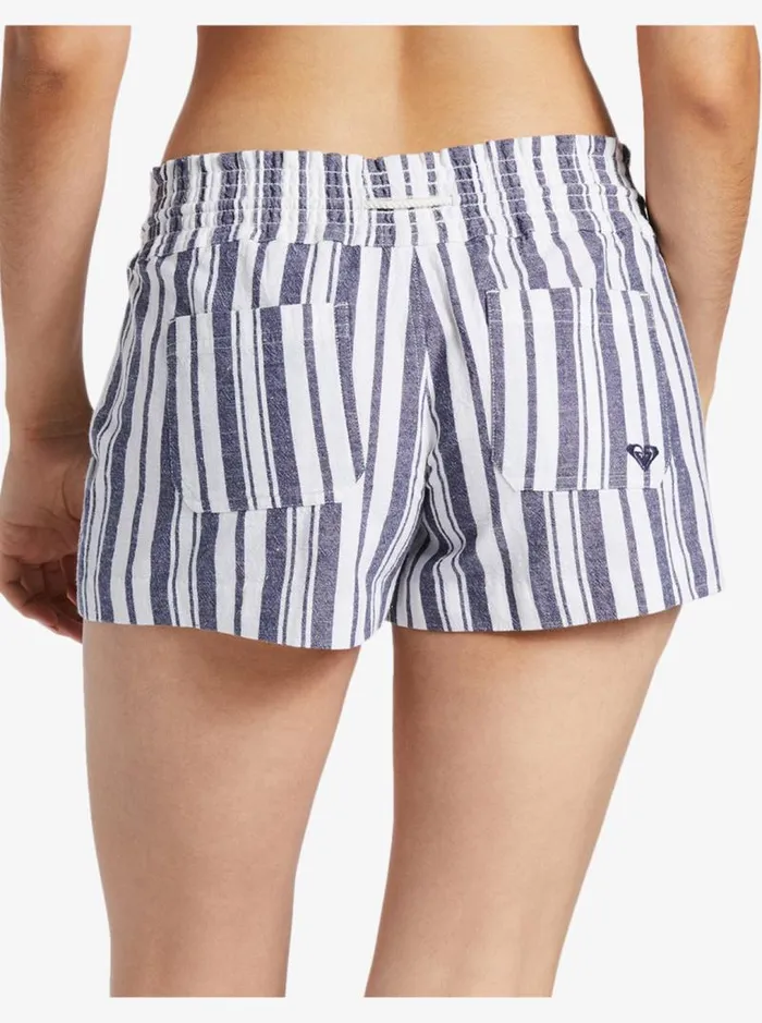Roxy Shorts Oceanside Elasticized Shorts Mood Indigo Paradise Stripe 8211 Women