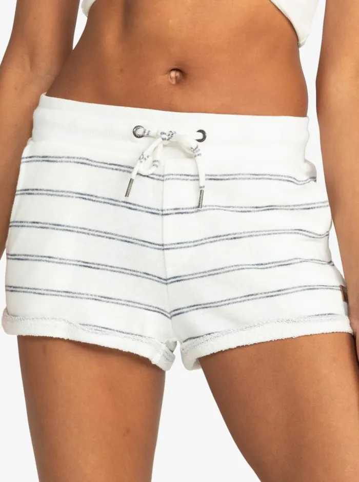 Roxy Shorts Perfect Wave Sweat Shorts Snow White Horiz Will Stripes 8211 Women