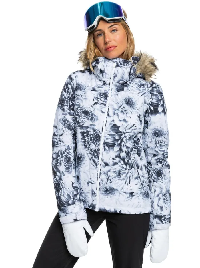 Roxy Snow Jackets Jet Ski Insulated Snow Jacket Bright White Future Flower 8211 Women