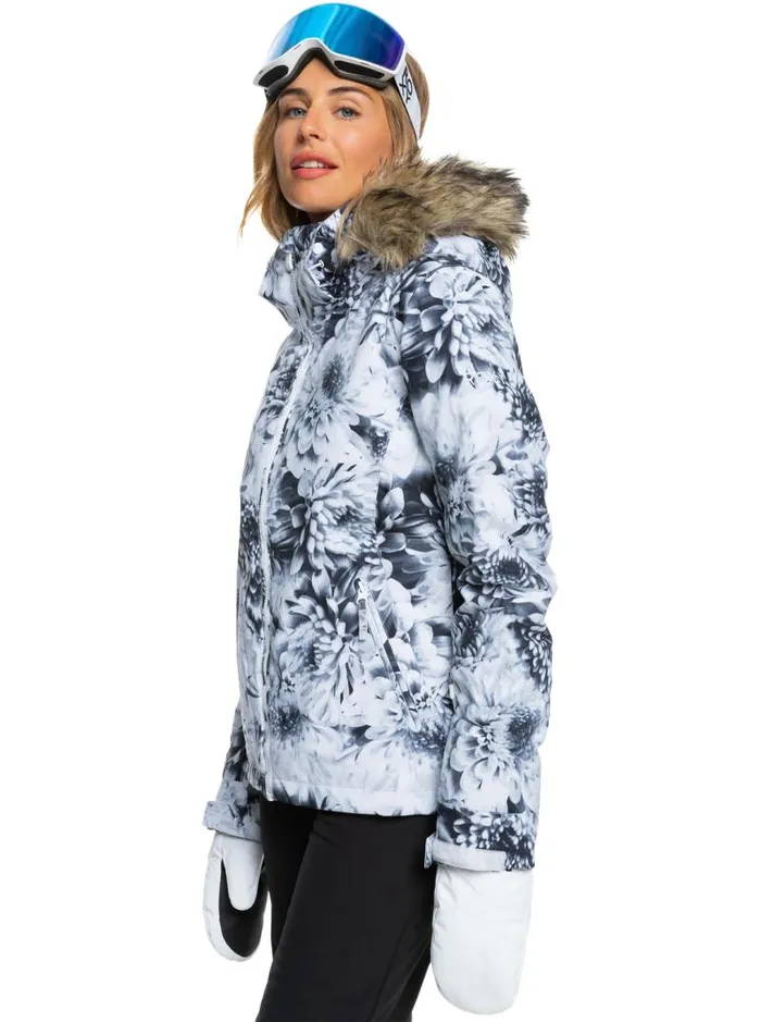 Roxy Snow Jackets Jet Ski Insulated Snow Jacket Bright White Future Flower 8211 Women Roxy Snow Jackets Jet Ski Insulated Snow Jacket Bright White Future Flower 8211 Women
