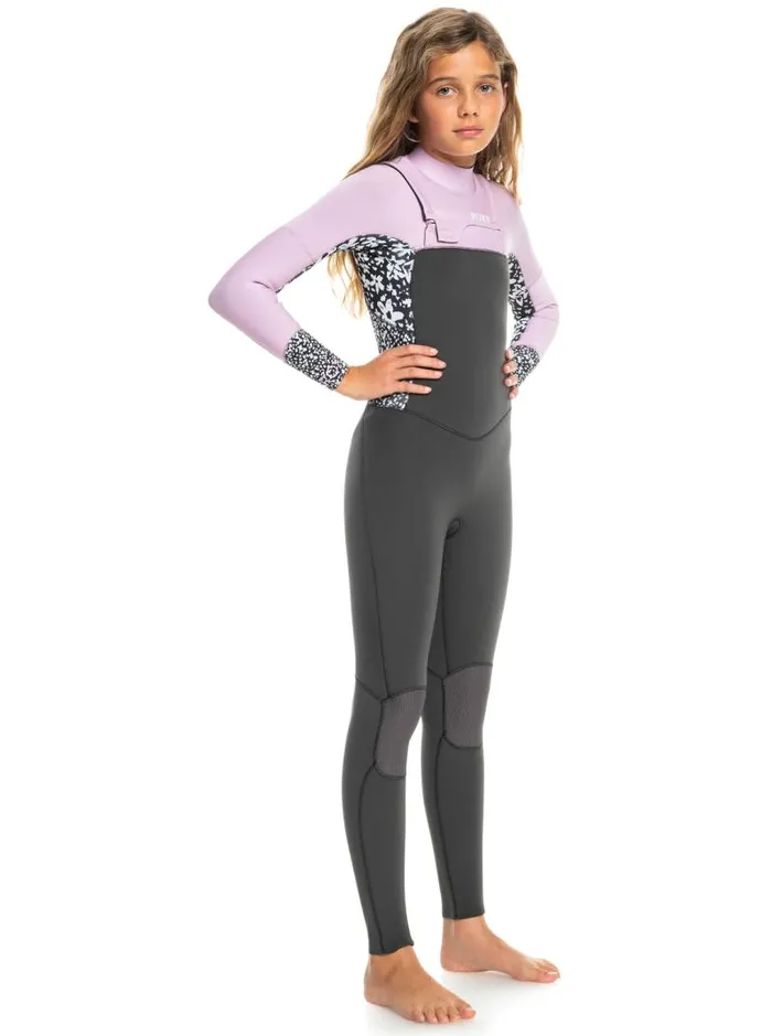 Roxy Surf Girl039s 816 32mm Swell Series Back Zip Wetsuit Jetorchid Bouquet 8211 Kids Roxy Surf Girl039s 816 32mm Swell Series Back Zip Wetsuit Jetorchid Bouquet 8211 Kids