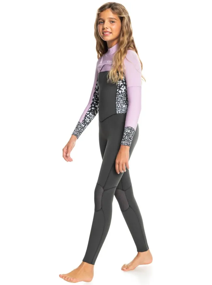 Roxy Surf Girl039s 816 32mm Swell Series Back Zip Wetsuit Jetorchid Bouquet 8211 Kids Roxy Surf Girl039s 816 32mm Swell Series Back Zip Wetsuit Jetorchid Bouquet 8211 Kids