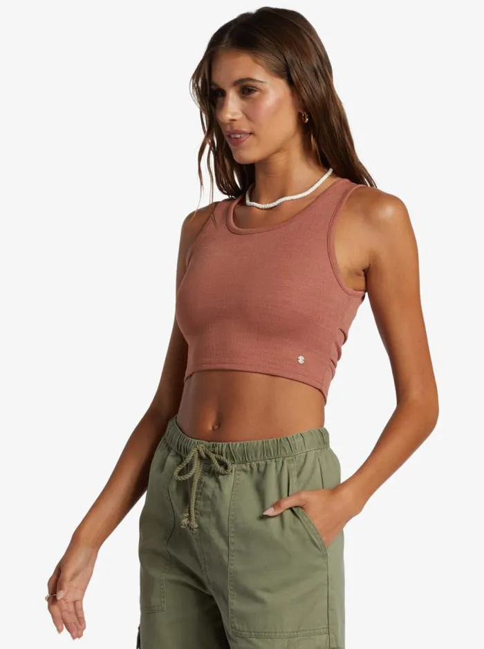 Roxy Tees and Tanks Good Keepsake Crop Top Cedar Wood 8211 Women Roxy Tees and Tanks Good Keepsake Crop Top Cedar Wood 8211 Women
