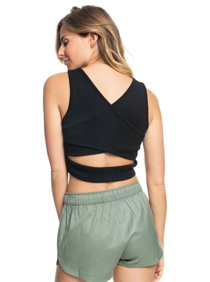 Roxy Tops Good Keepsake Crop Top Anthracite 8211 Women Roxy Tops Good Keepsake Crop Top Anthracite 8211 Women
