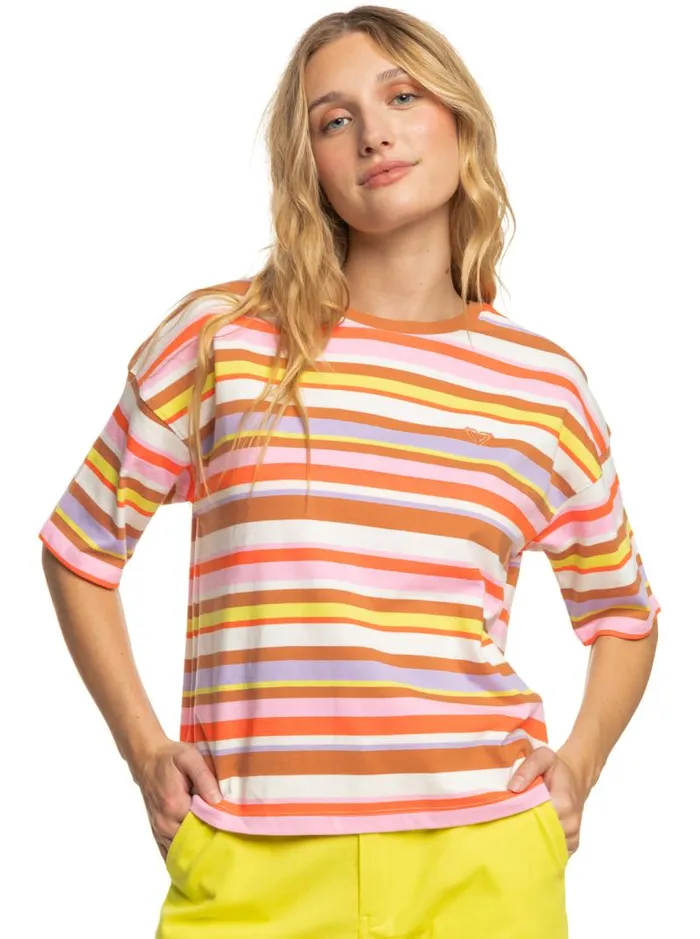 Roxy Tops SurfKindKate TShirt Vermillon Sun Struck Stripe 8211 Women