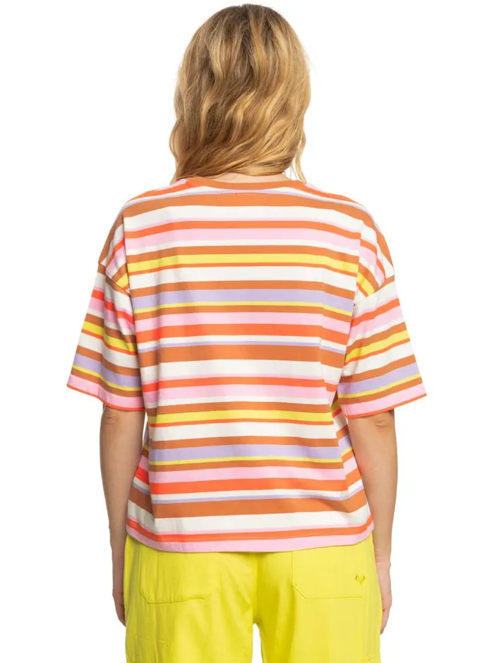 Roxy Tops SurfKindKate TShirt Vermillon Sun Struck Stripe 8211 Women Roxy Tops SurfKindKate TShirt Vermillon Sun Struck Stripe 8211 Women