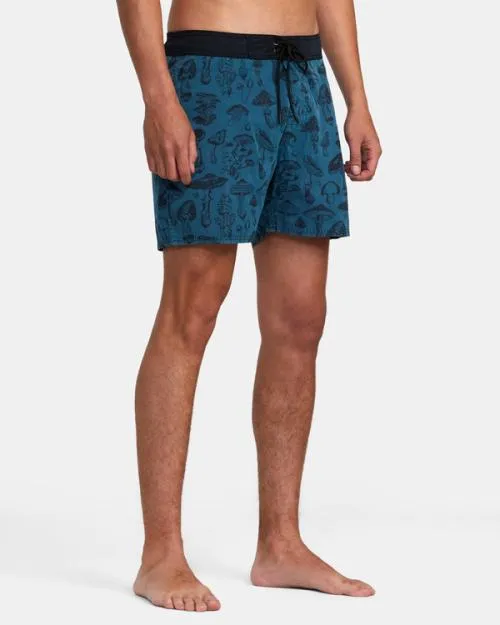 Rvca Alex Matus Mushy 18034 Boardshorts Mallard Blue Men Boardshorts