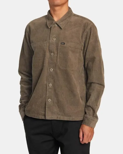 Rvca Americana Corduroy Overshirt Mushroom Men Jackets